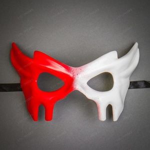 Devil Halloween Masquerade Eye Mask Bloody Red White Cosplay Costume Mask